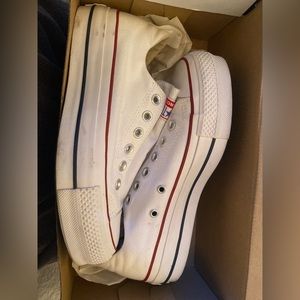 Converse white platforms. Still in original box.